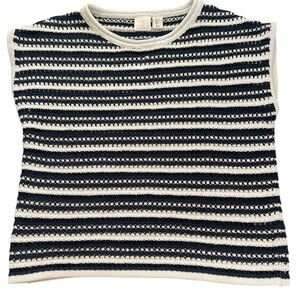 Joie Knit short sleeve striped sweater size small